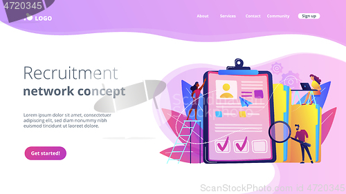 Image of Recruitment agency concept landing page.