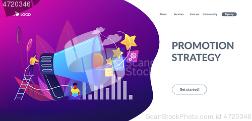 Image of Promotion strategy concept landing page.