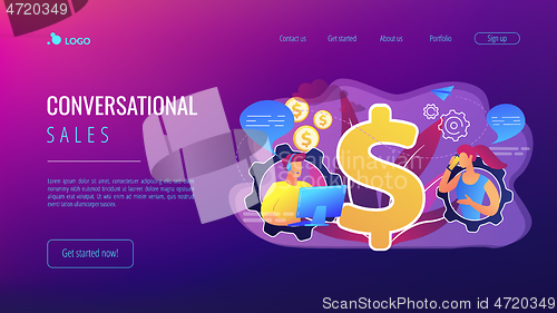 Image of Conversational sales concept landing page.