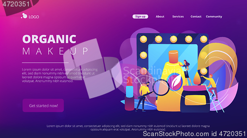 Image of Organic cosmetics concept landing page.