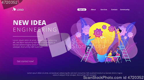 Image of New idea engineering concept landing page.