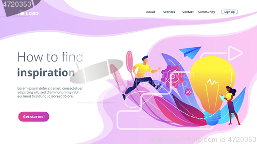 Image of Creative inspiration concept landing page.