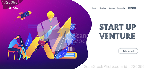 Image of Start up launch concept landing page.