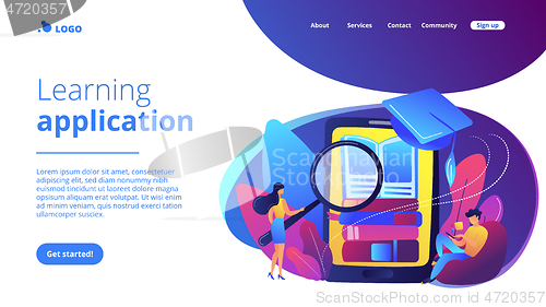Image of Mobile learning concept landing page.