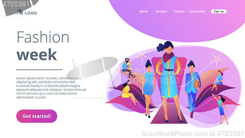 Image of Fashion week concept landing page.