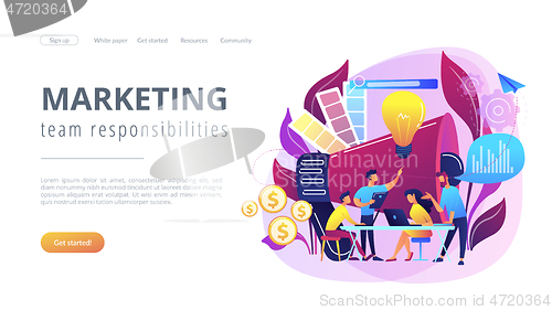 Image of Digital marketing team concept landing page.