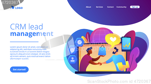 Image of Customer Relationship Management concept landing page.