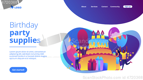 Image of Birthday party concept landing page.