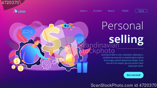 Image of Personalized selling concept landing page.