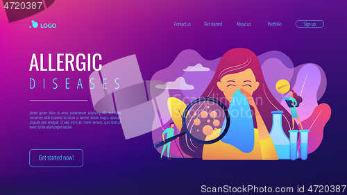 Image of Allergic diseases concept landing page.