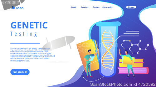 Image of Genetic testing concept landing page.