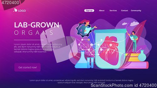 Image of Lab-grown organs concept landing page.