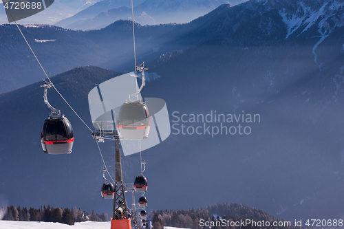 Image of gondola lift at ski resort