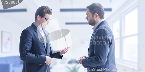 Image of Portrait of two senior businessmans