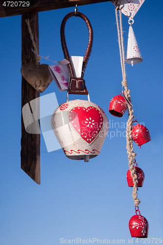 Image of traditional cow bells as home decoration