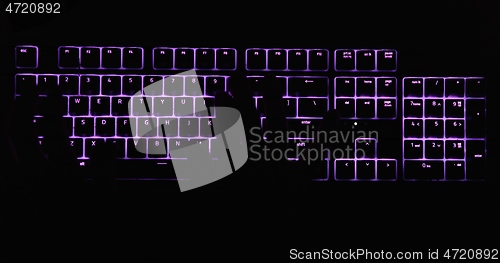 Image of Hands typing in the dark on illuminated keyboard