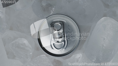 Image of Aluminum Soda Tin Can Rotating in cool Ice motion footage