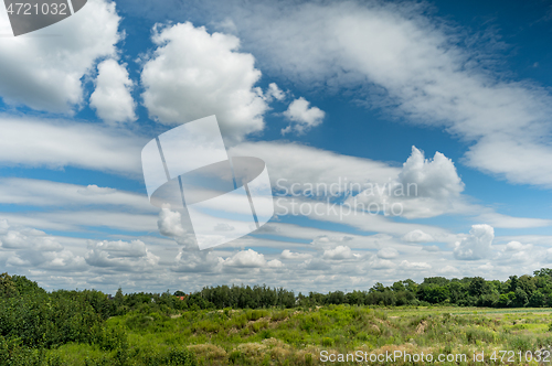 Image of White clouds in blue sky