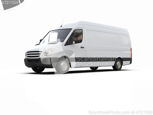 Image of White Commercial Delivery Truck isolated on White Background