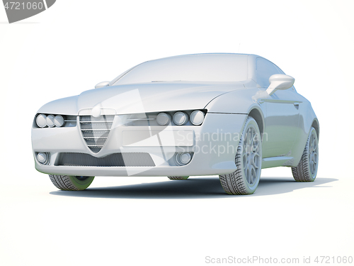 Image of 3d Car White Blank Template