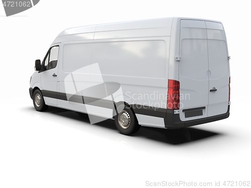 Image of White Commercial Delivery Truck isolated on White Background