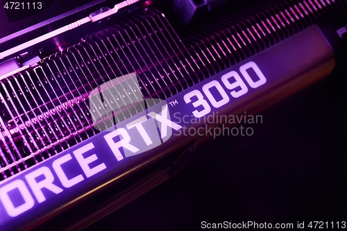 Image of Geforce RTX 3090 Nvidia GPU graphics card detail