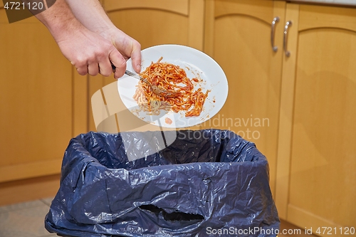 Image of Throwing out wasteful excess food