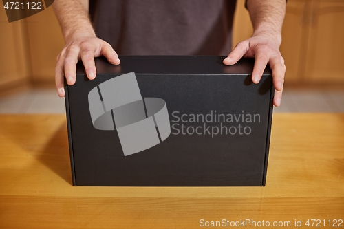 Image of Hardware shop counter seller shoing box