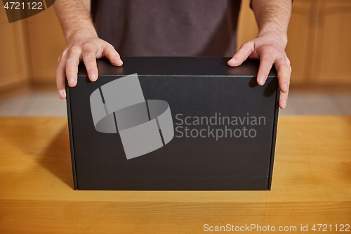 Image of Hardware shop counter seller shoing box