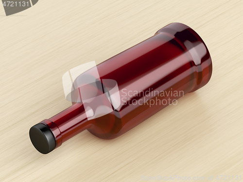 Image of Red glass bottle