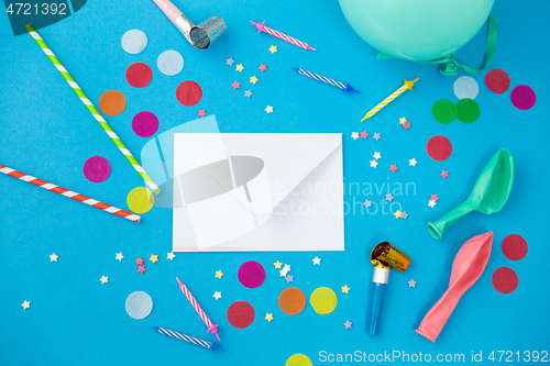 Image of postal envelope and birthday party props