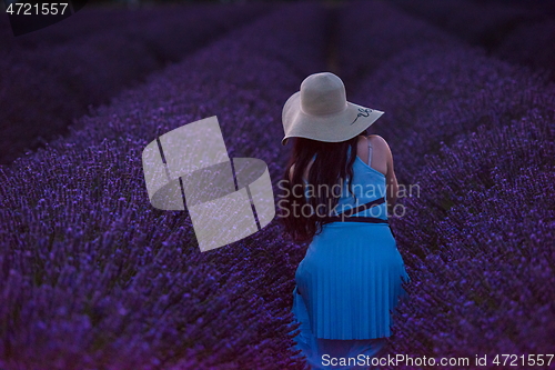 Image of woman portrait in lavender flower fiel
