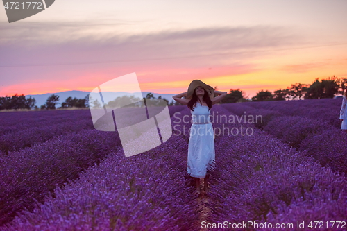 Image of woman portrait in lavender flower fiel