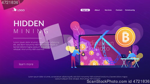 Image of Hidden mining concept landing page.