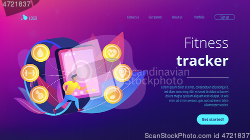 Image of Fitness tracker concept landing page.