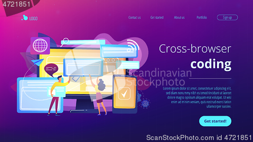 Image of Cross-browser compatibility concept landing page.