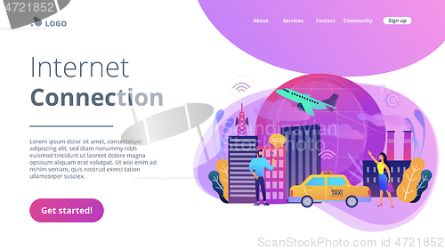 Image of Global internet of things smart city concept vector illustration