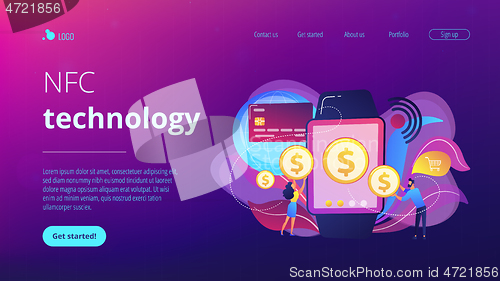 Image of Smartwatch payment concept landing page.