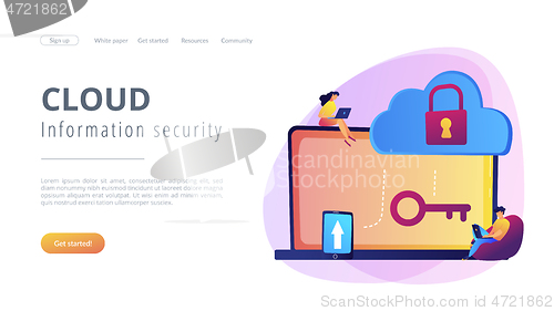 Image of Cloud computing security concept landing page.