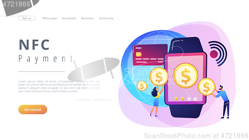 Image of Smartwatch payment concept landing page.