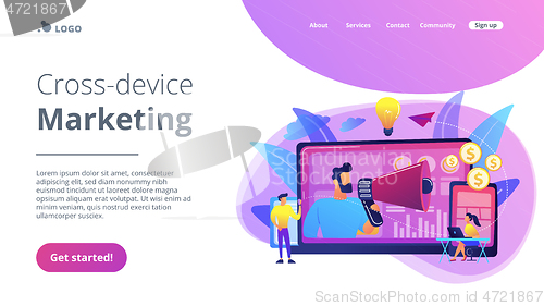 Image of Cross-device marketing concept landing page.