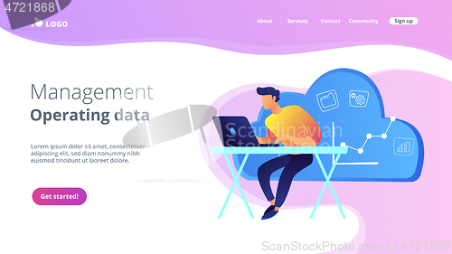 Image of Cloud managementconcept landing page.