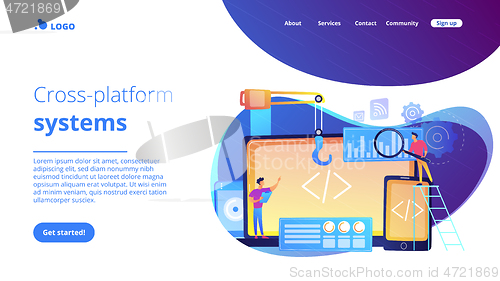 Image of Cross-platform development concept landing page.