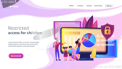 Image of Parental control software concept landing page.