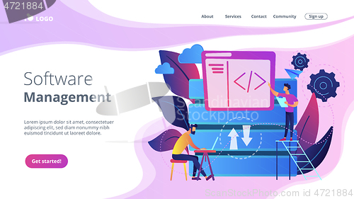 Image of Big data developerconcept landing page.