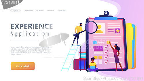 Image of Job interview concept landing page.