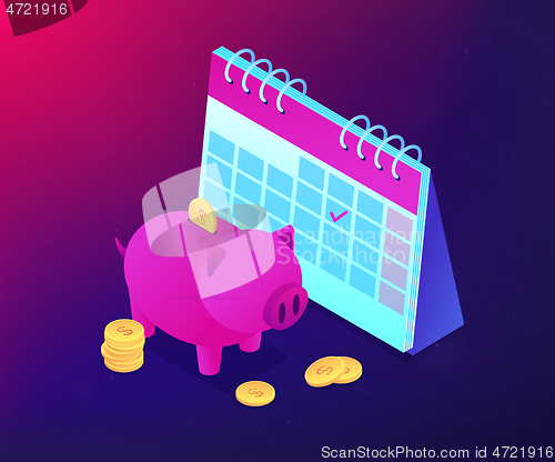 Image of Cash deposit isometric 3D concept illustration.