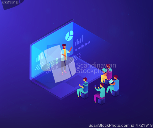 Image of Webinar isometric 3D concept illustration.