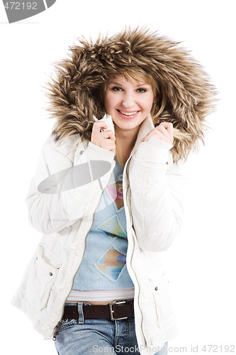 Image of Beautiful winter caucasian girl