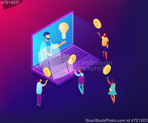 Image of Crowdfunding concept vector isometric illustration.